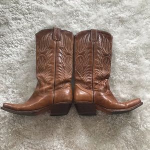Women’s Brown Leather Cowboy Boots western 6 1/2